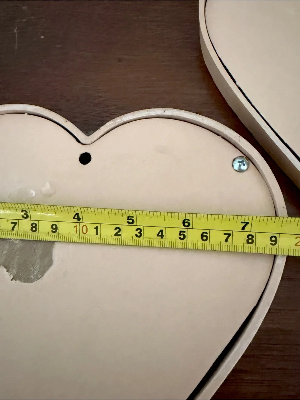 Vintage Heart Wreath Floral Art Cottage Shabby Chic Peach Faux Wood Wall Art
